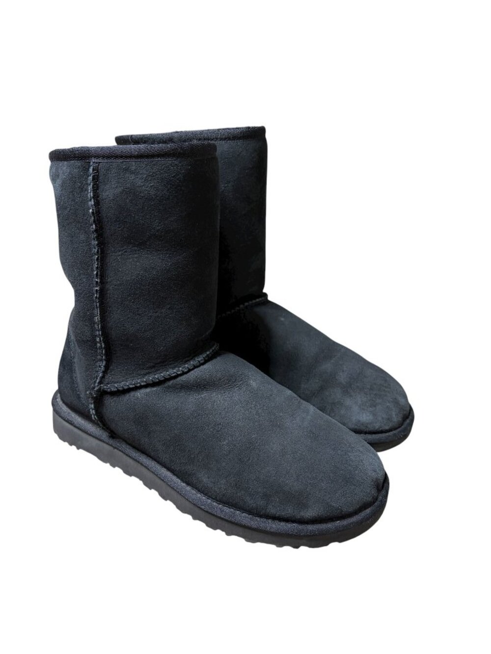 UGG Boots Classic Short Women’s Sz 9 Suede Mid Calf Sheepskin Lined Black